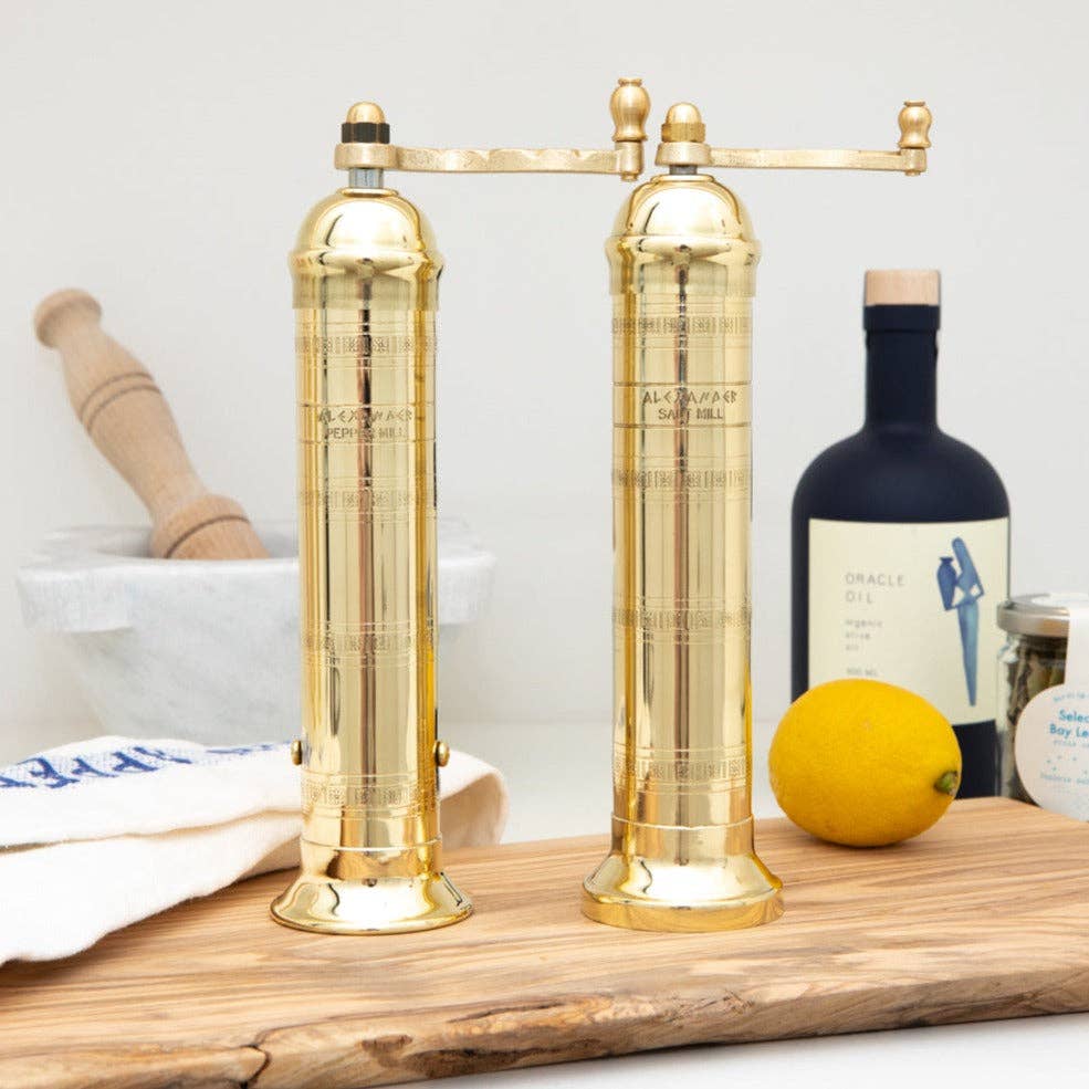 Brass Greek Salt Mill - 9"
