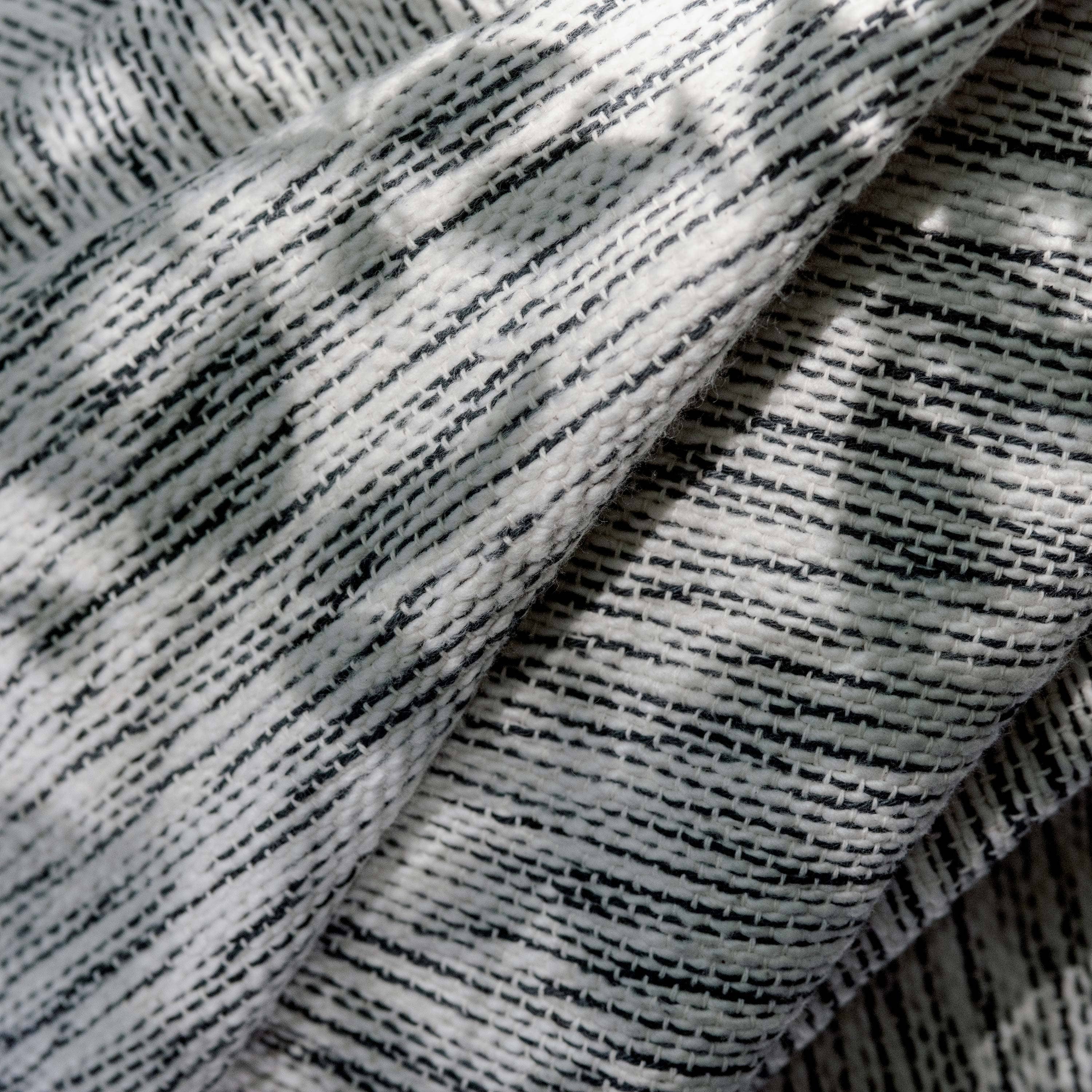 Matizado Handloomed Cotton Blanket — Ink