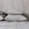 Linen Pillow Case - Graphite Ticking Stripe