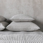 Linen Pillow Case - Graphite Ticking Stripe