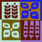 Botanical Colorblock | Women's Silk Scarf | Square Scarf