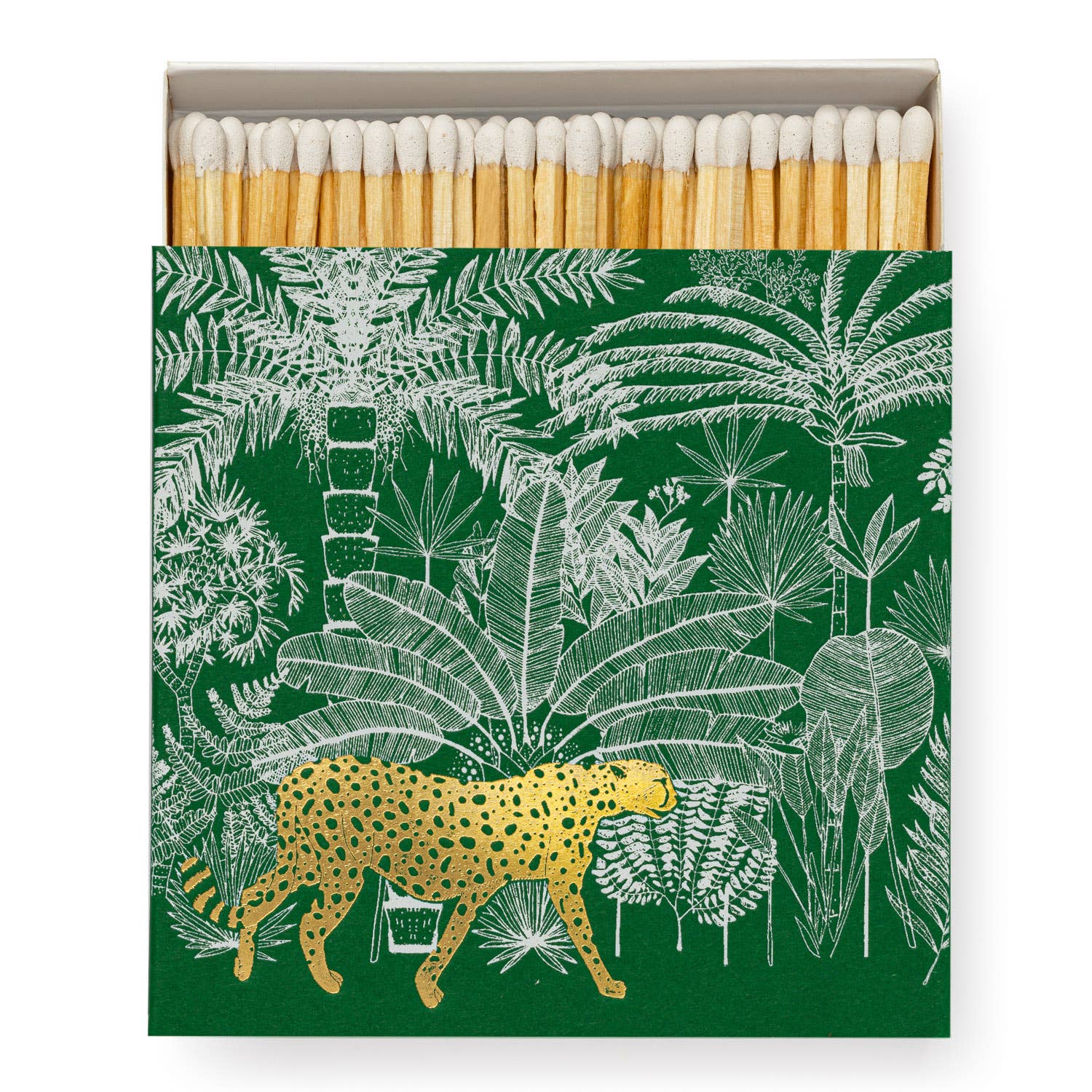 Green Cheetah in Jungle | Square - Safety Matches