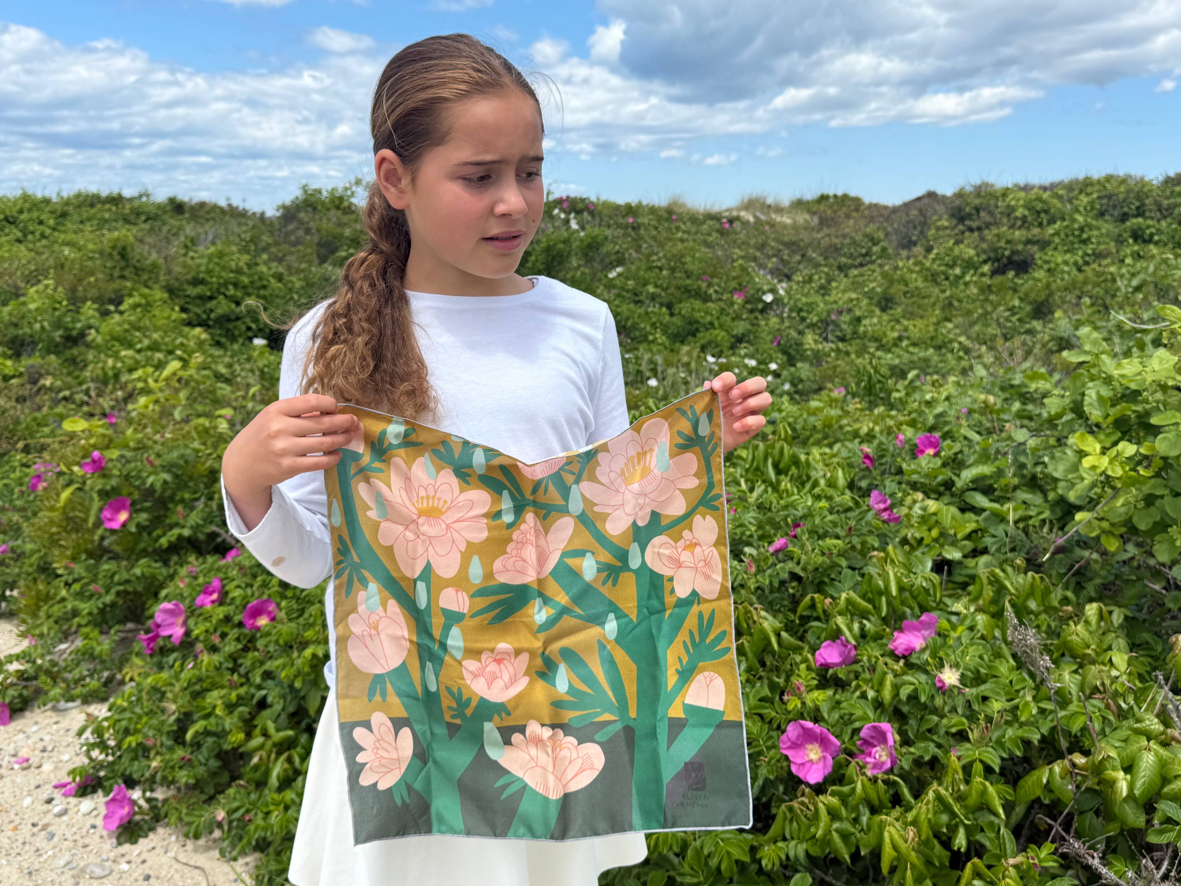 April Showers Scarf | 100% Silk Bandana | Floral Scarves