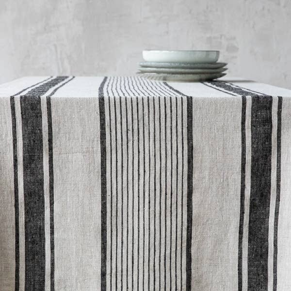 Linen Tablecloth Black Provence