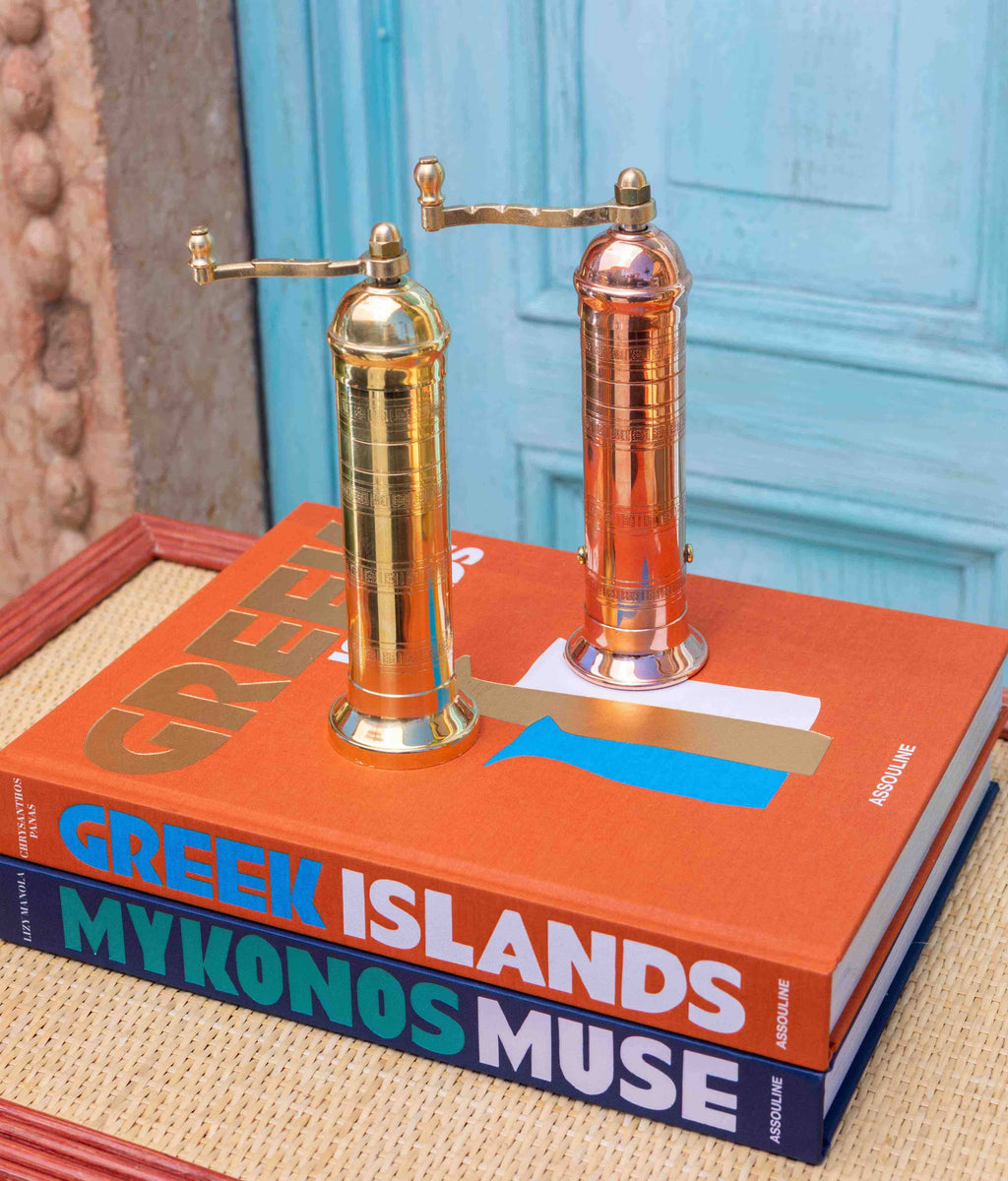 Brass Greek Pepper Mill - 8"