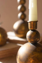 ANTIQUE BRASS TAPER CANDLE HOLDERS