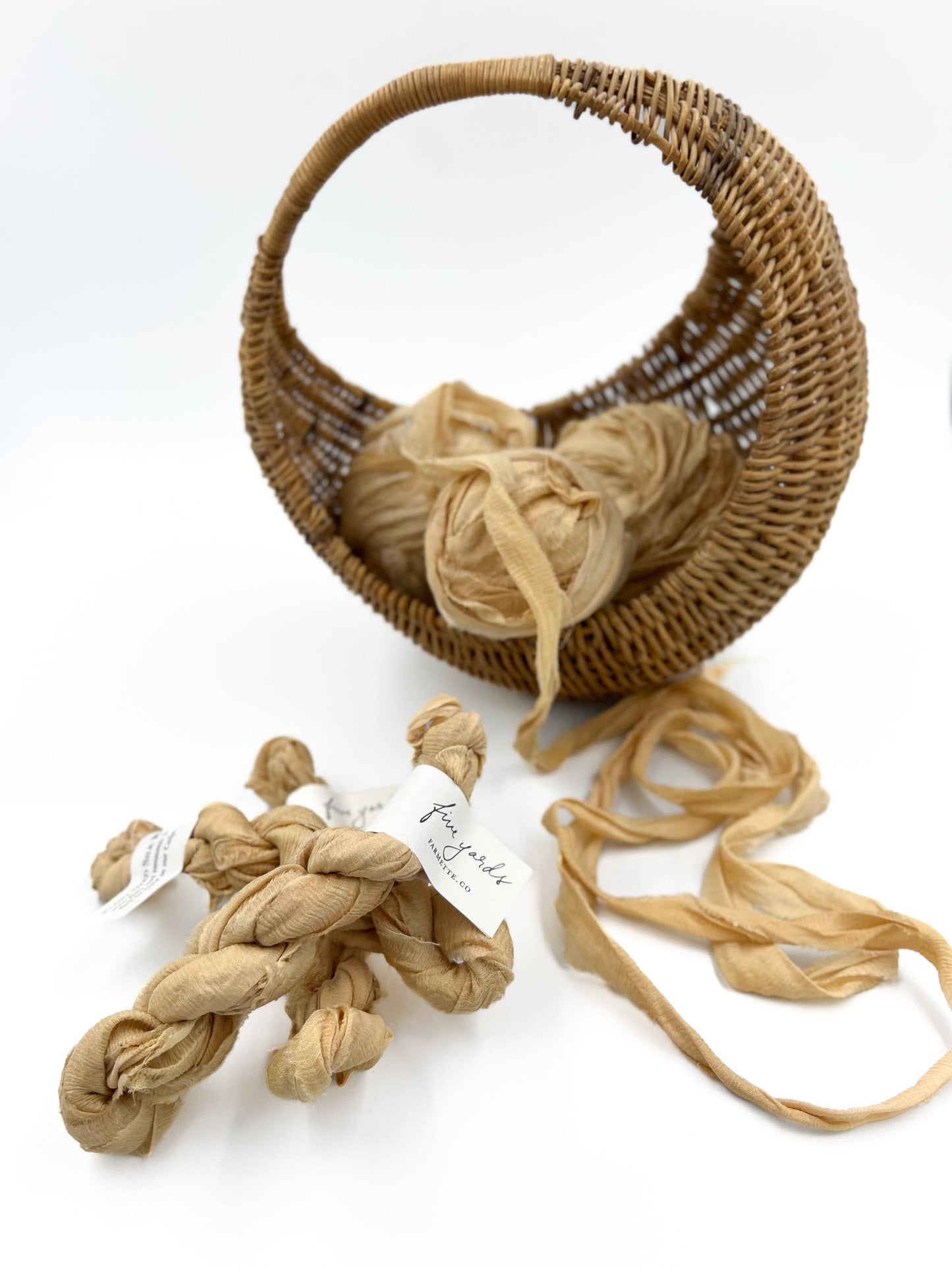 Camel Plant-Dyed Sari Silk Ribbon - 5 yards