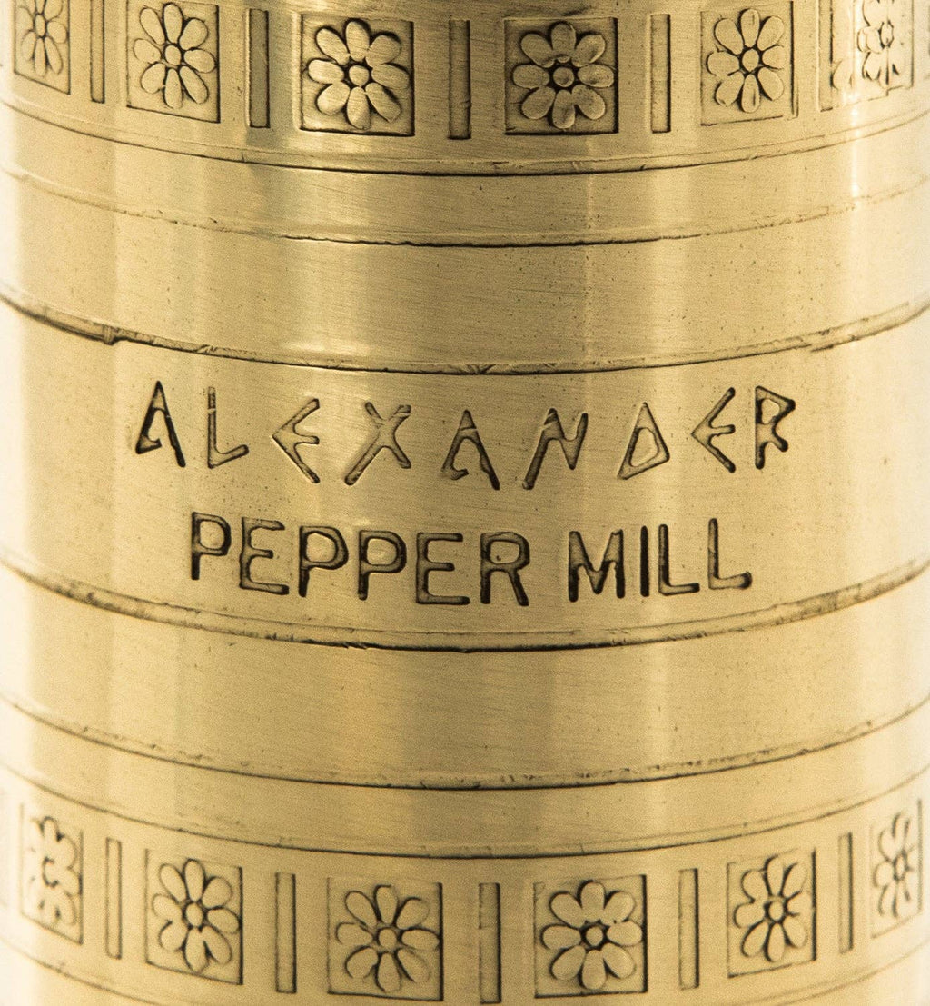 Brass Greek Pepper Mill - 8"