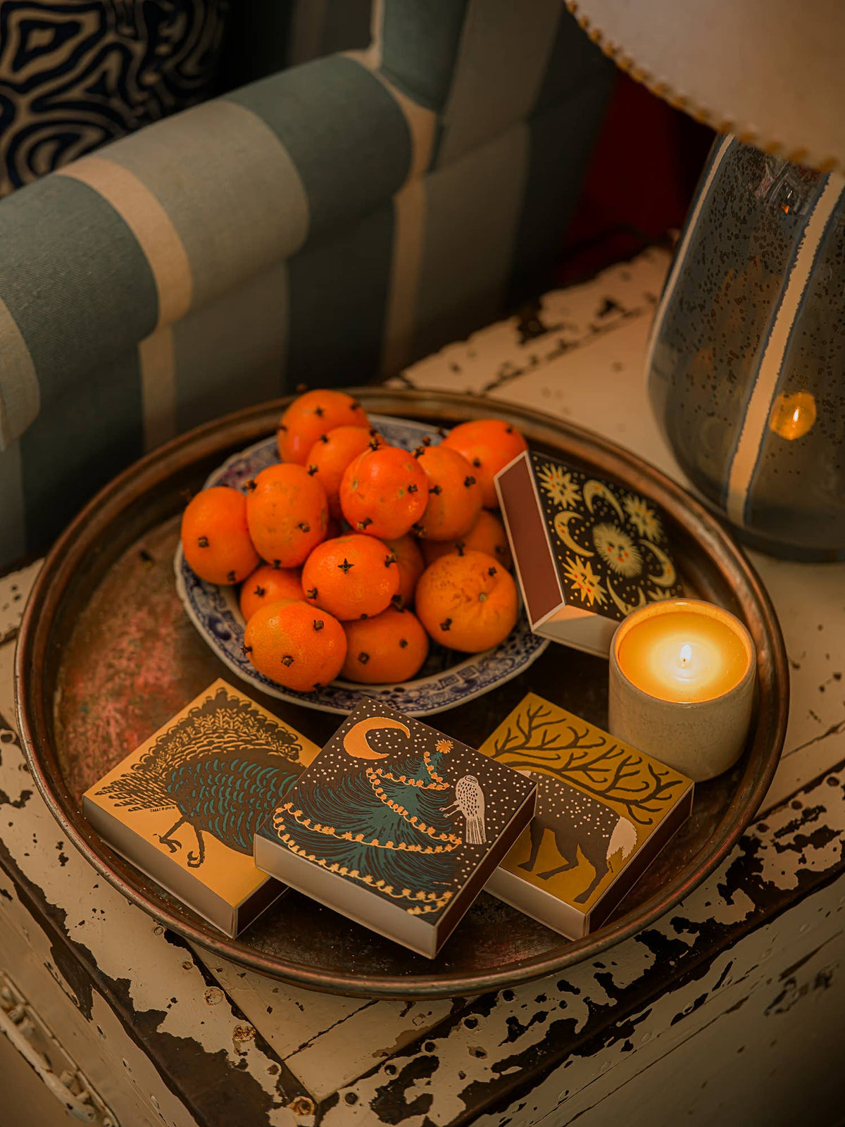 Owl, Moon and Tree | Square - Safety Matches 🎄