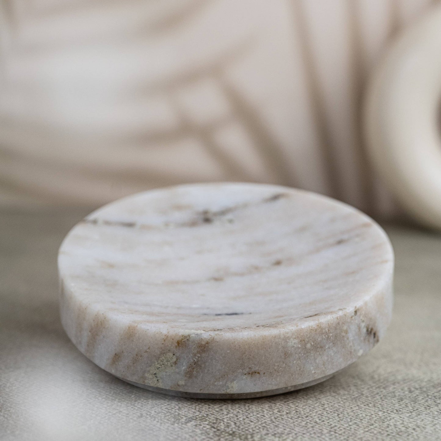 Brown Galaxy Marble Round Flared Soap Dish 5"