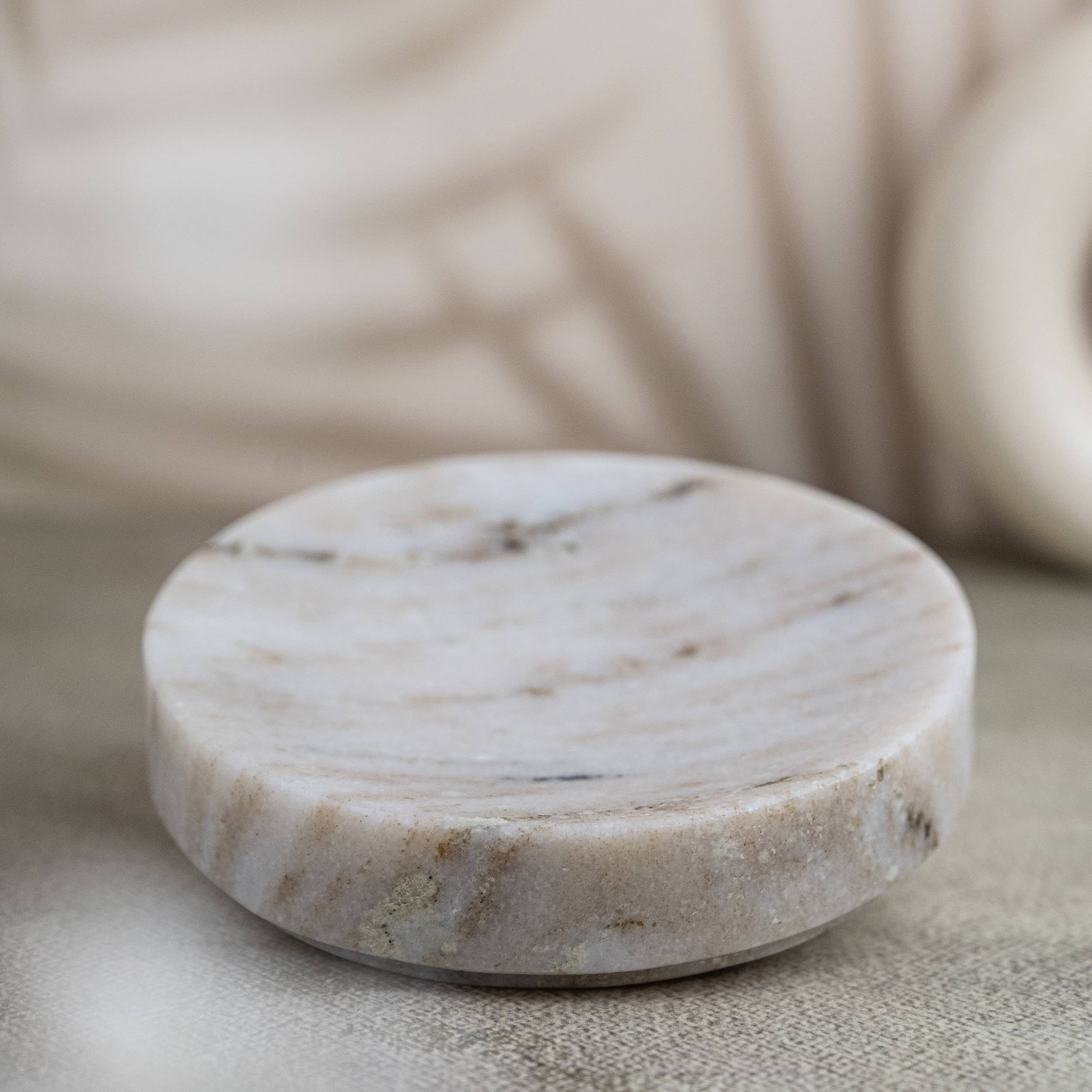 Brown Galaxy Marble Round Flared Soap Dish 5"