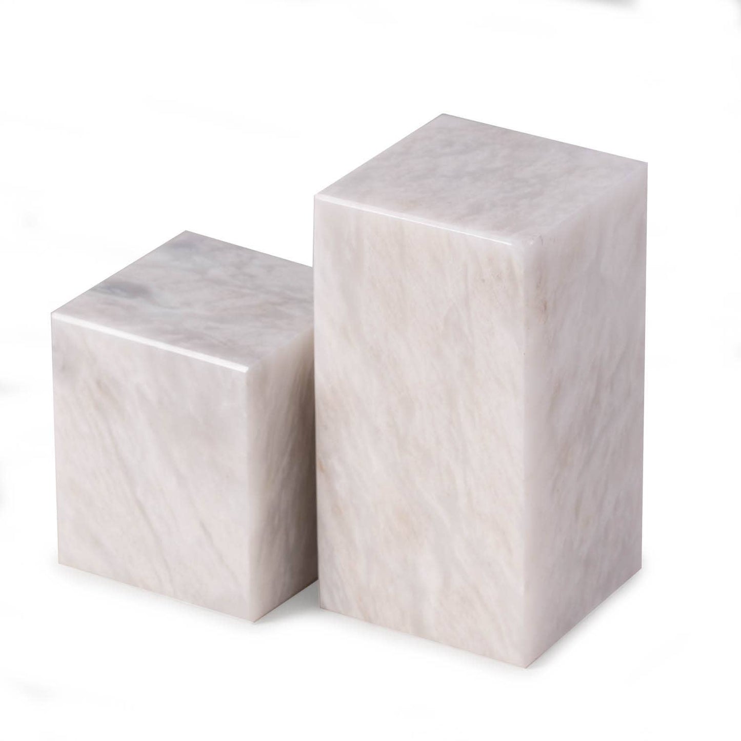 White Marble Cube Design Bookends