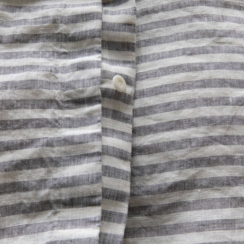 Linen Duvet - Graphite Ticking Stripe