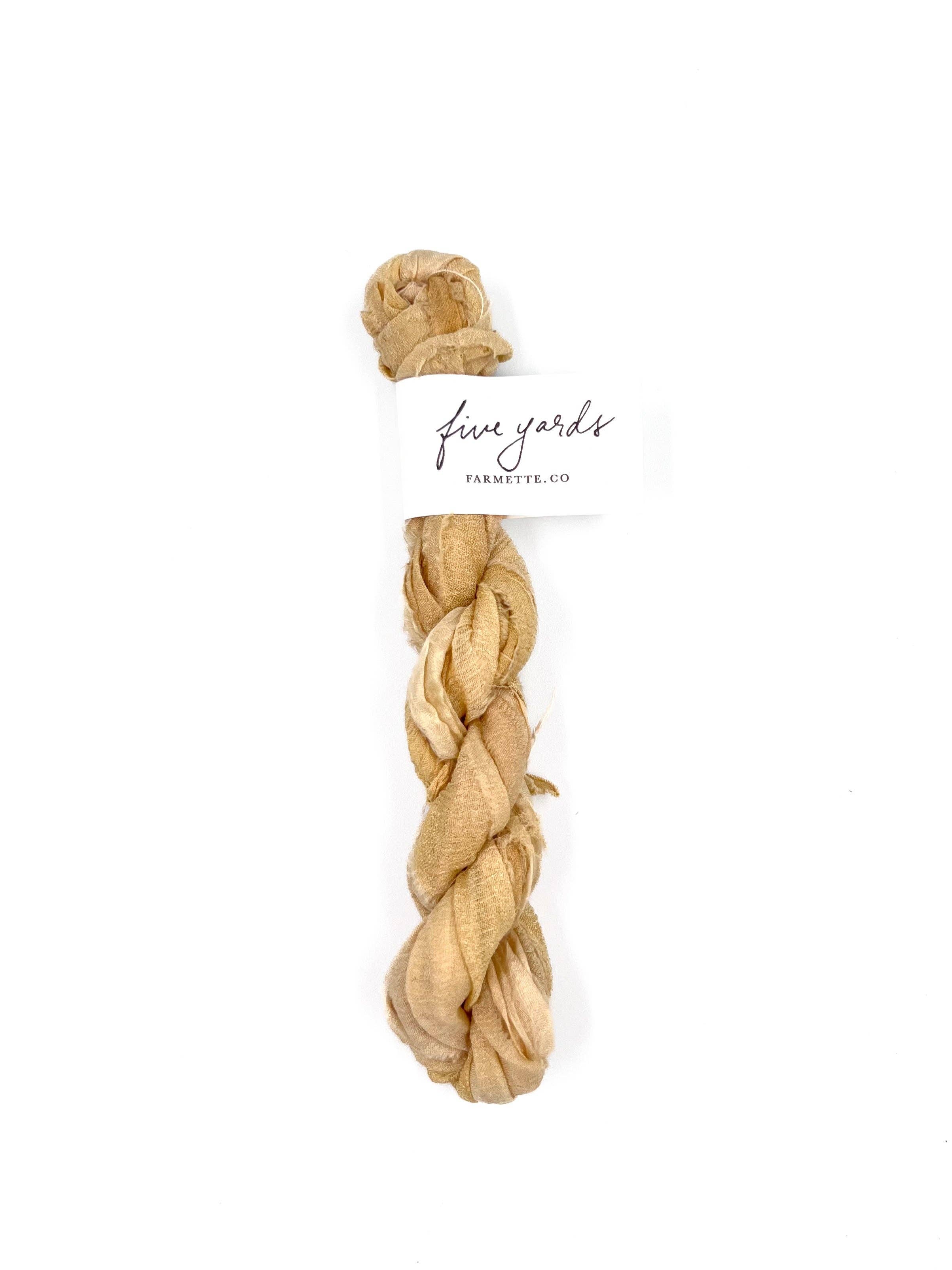 Camel Plant-Dyed Sari Silk Ribbon - 5 yards