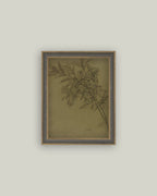 Leaves On Green Framed Antique Art