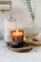 Silverbloom Candle | Soy Wax Amber Glass Gold Foil Box