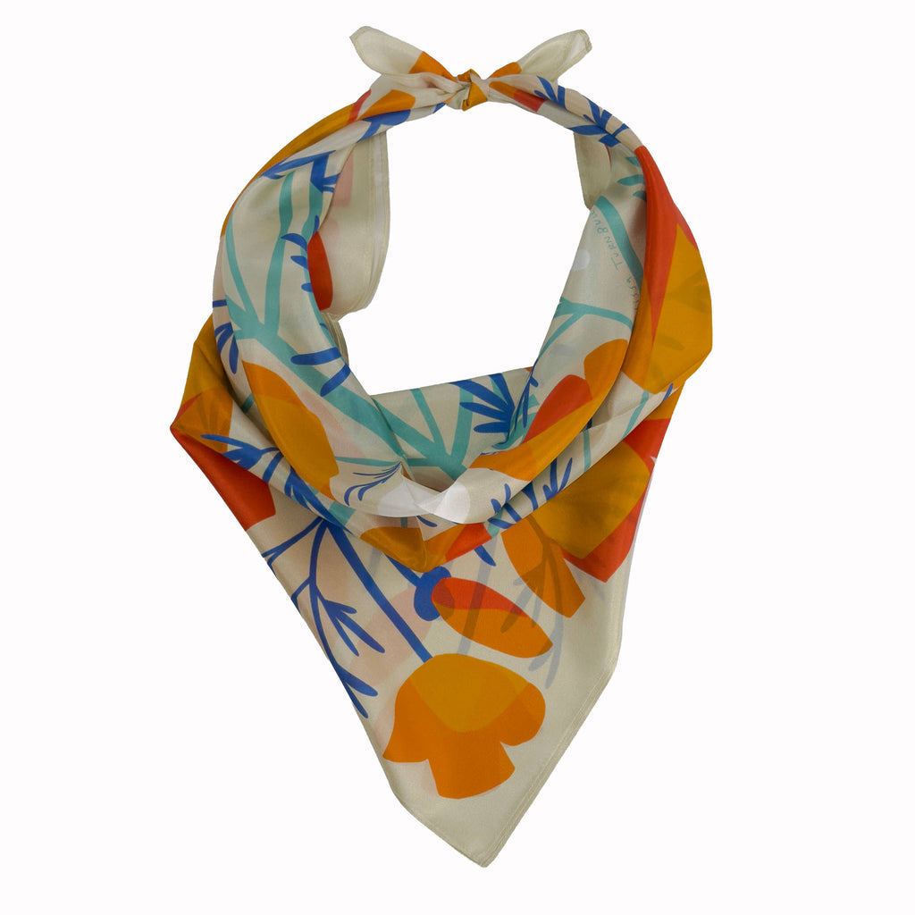 California Poppies Scarf | Silk Scarf | Women's Bandana
