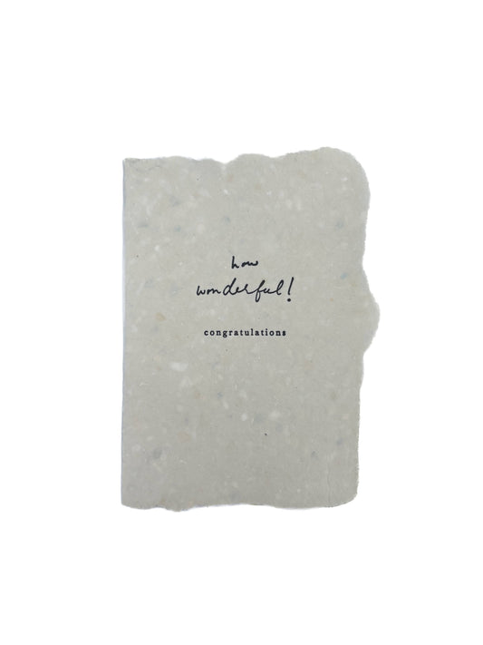 How wonderful! congratulations folded card