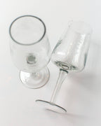 Handblown Hammered Wine Glass Pair
