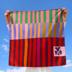 Red Colorblock Scarf | Women's Scarf | 100% Silk Bandana