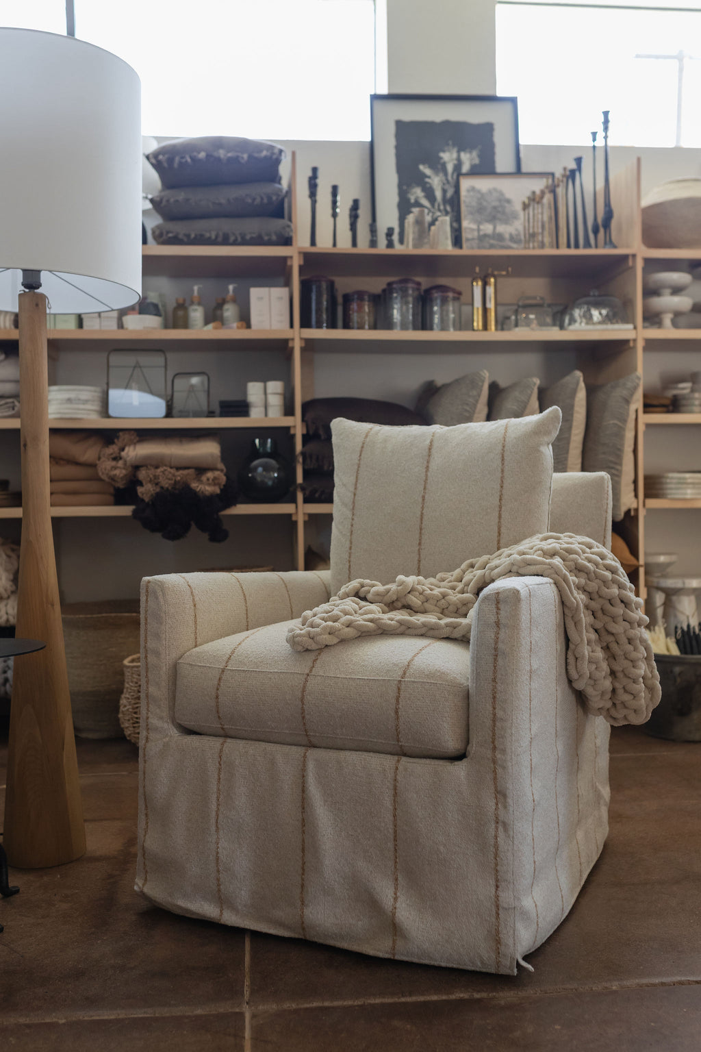 Lilah Slipcovered Swivel Glider Chair