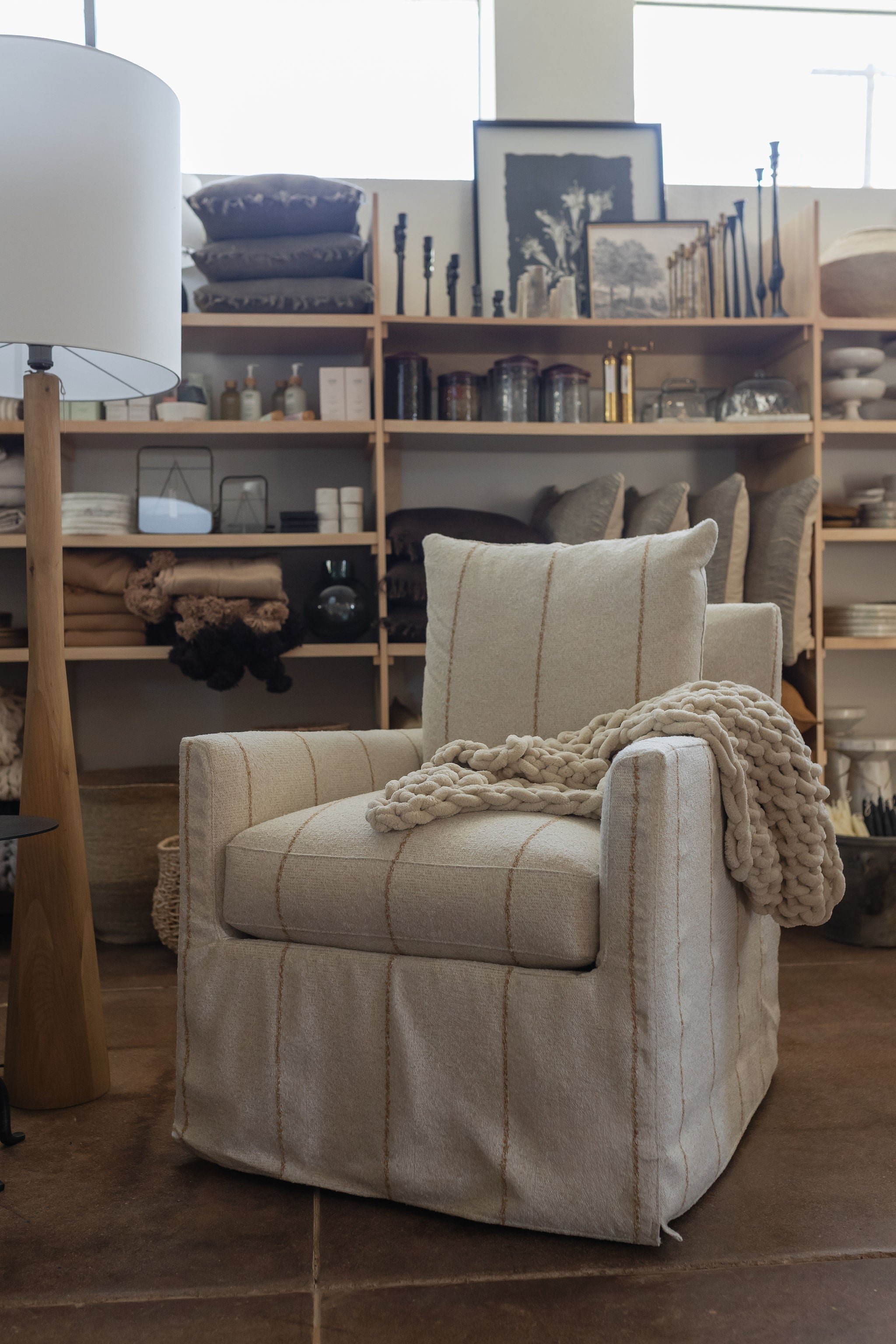 Lilah Slipcovered Swivel Glider Chair