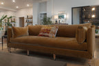 Madeline Sofa - Antiqued Amber Velvet - 90”