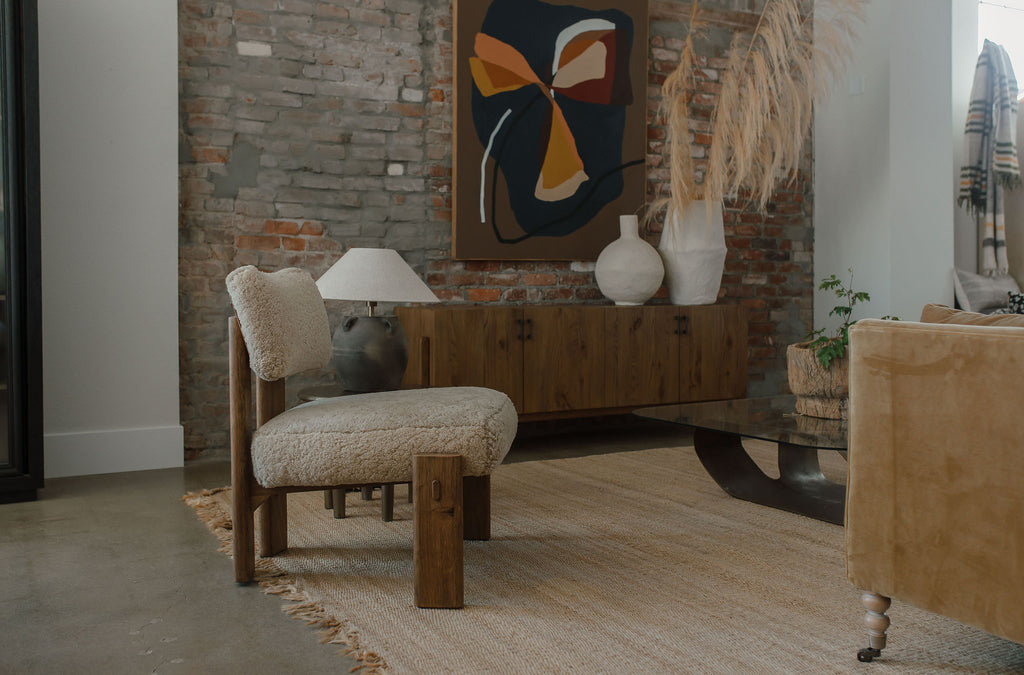 Shearling Leather Cassius Chair