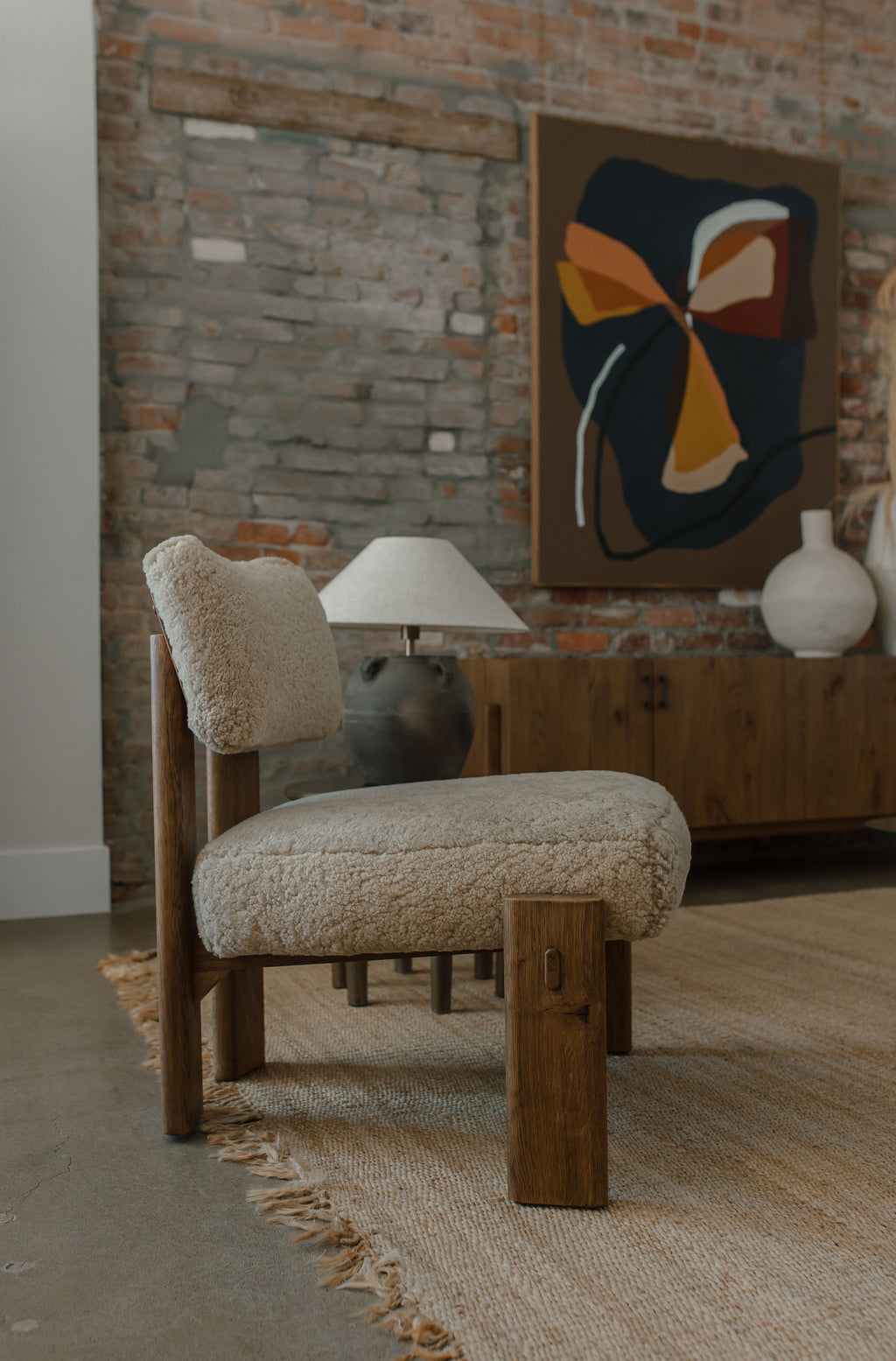 Shearling Leather Cassius Chair