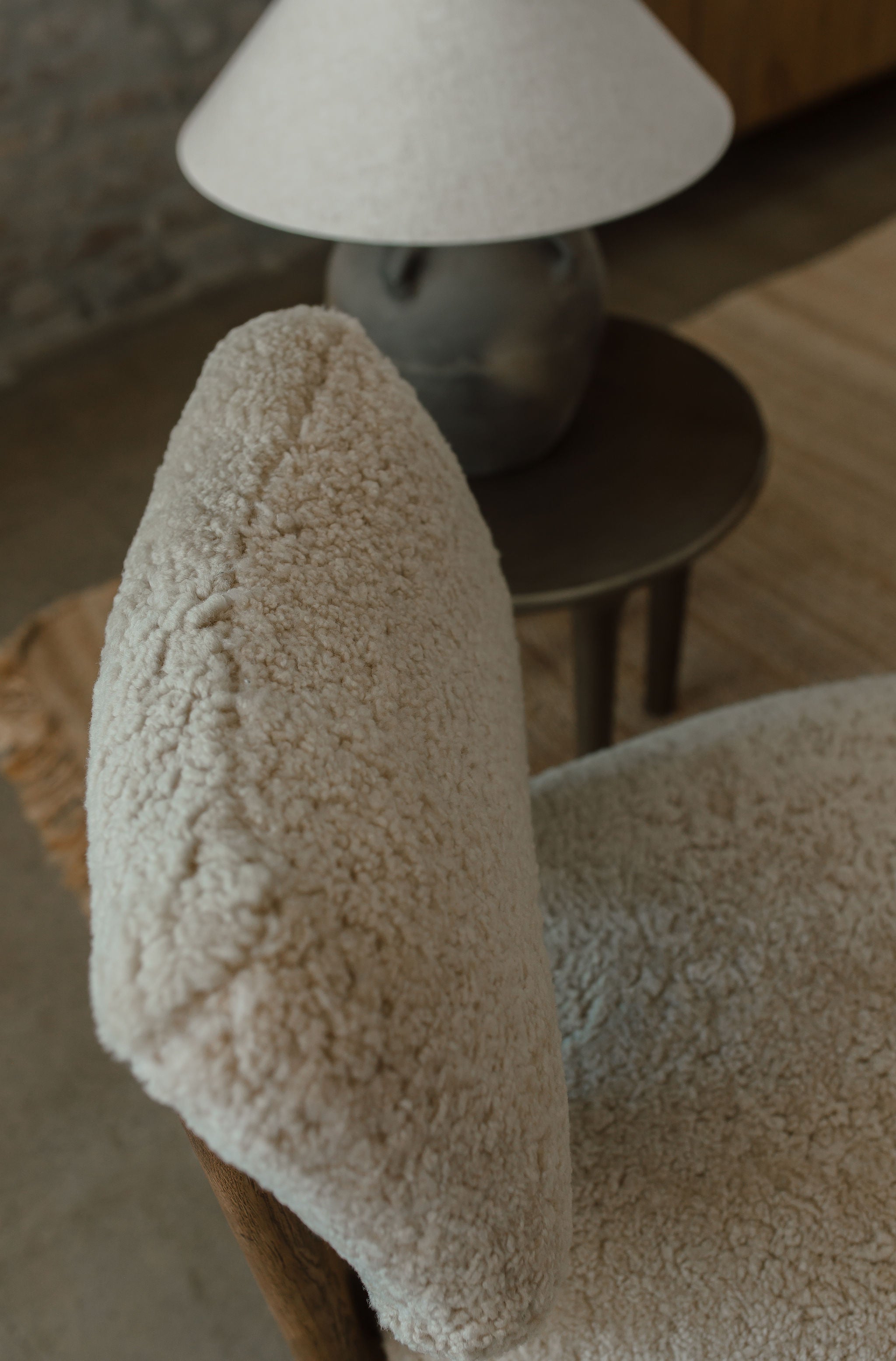 Shearling Leather Cassius Chair