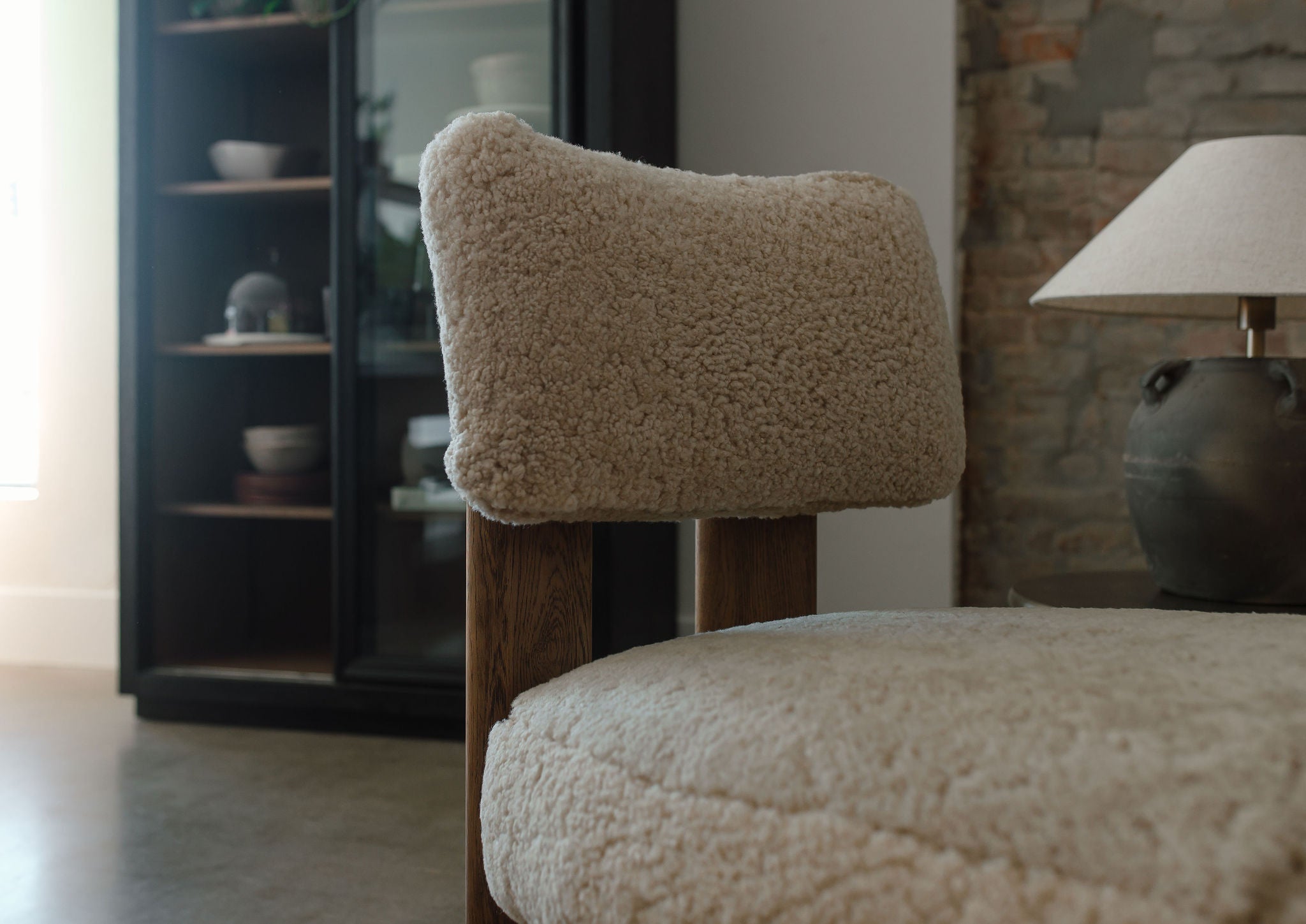 Shearling Leather Cassius Chair