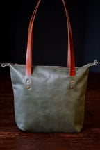 Overland Green Leather - Antique Brass Hardware