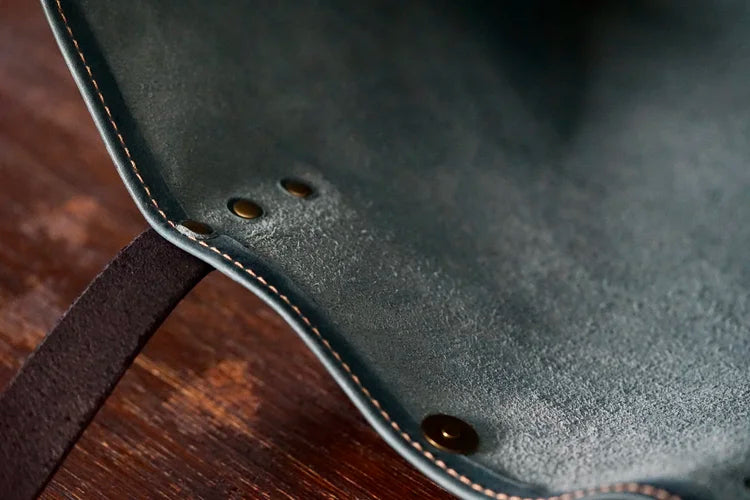 Overland with Ranch Brand Green Leather - Antique Brass Hardware