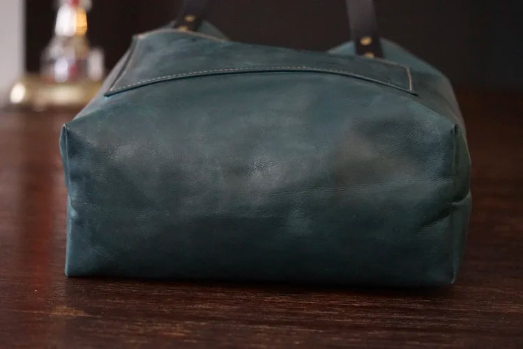 Overland with Ranch Brand Green Leather - Antique Brass Hardware