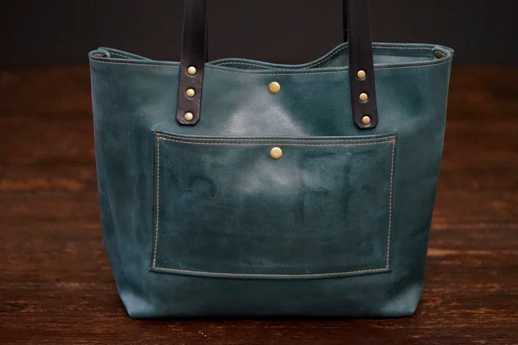 Overland with Ranch Brand Green Leather - Antique Brass Hardware