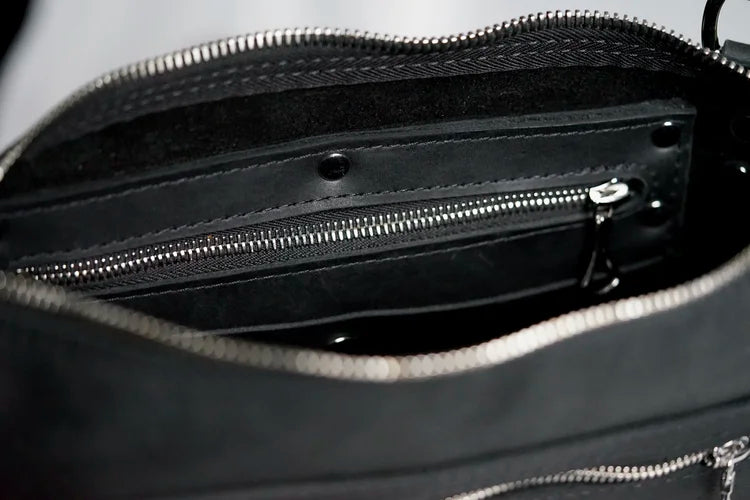 Pinnacle Crossbody Ranch Brand Black Leather - Nickel Hardware (C)