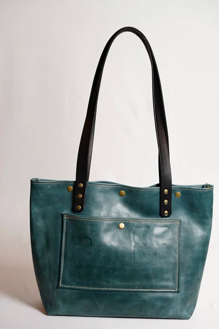 Overland with Ranch Brand Green Leather - Antique Brass Hardware