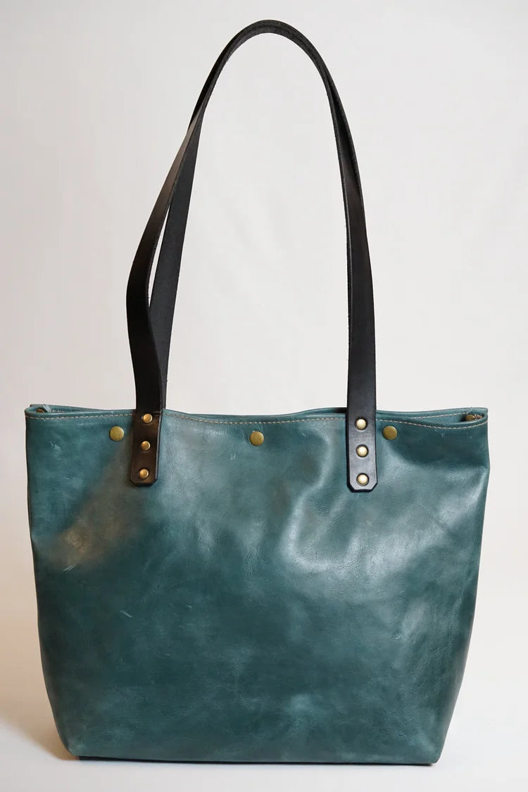 Overland with Ranch Brand Green Leather - Antique Brass Hardware