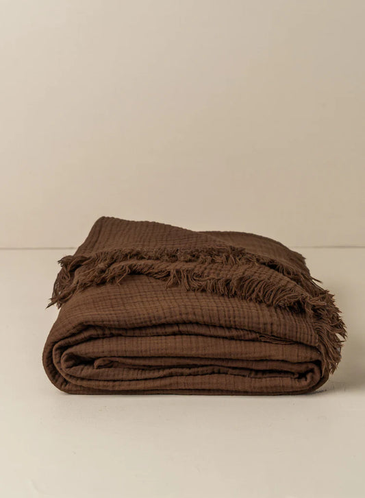 Cotton Bed Cover | Chocolate