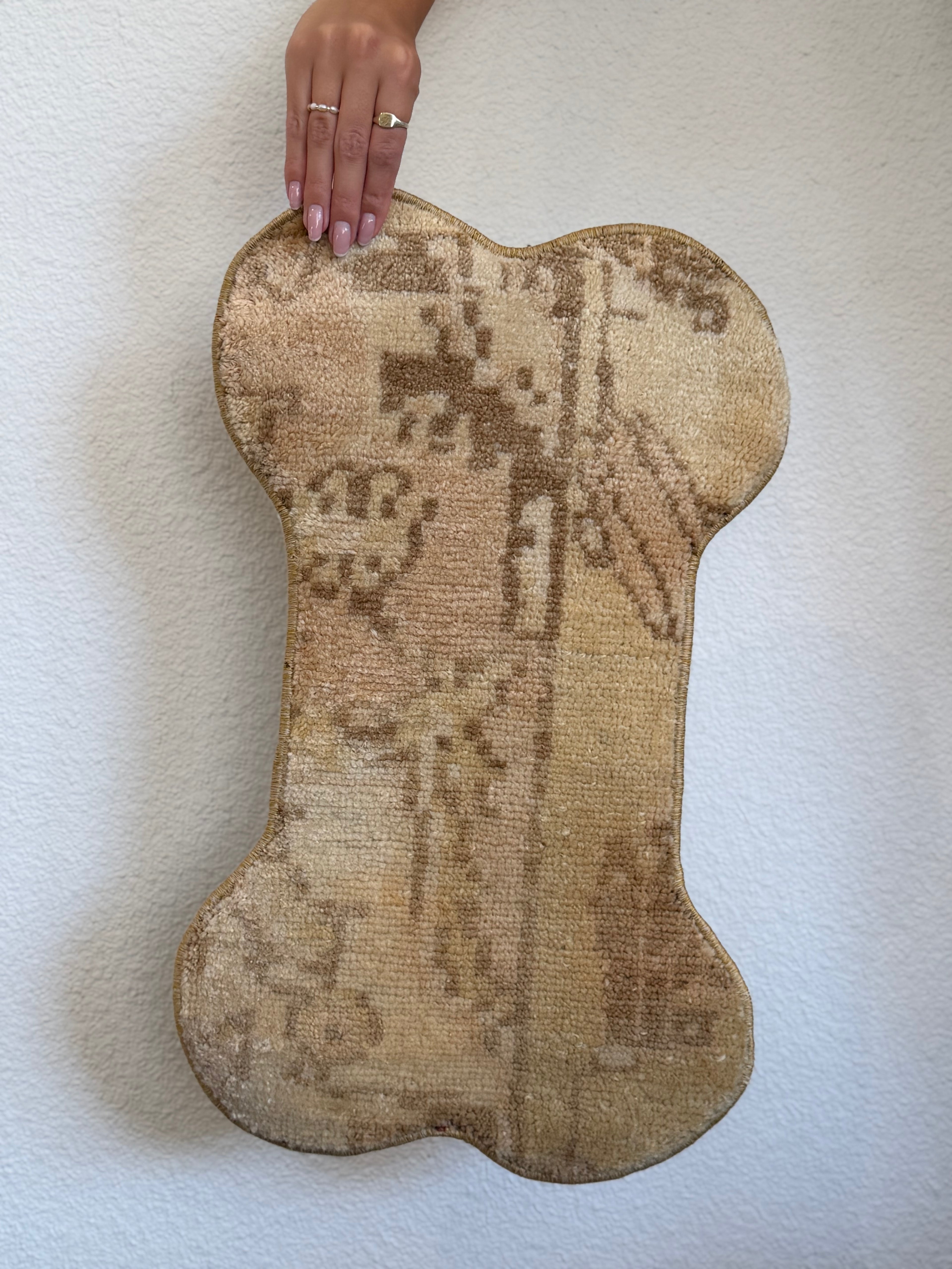 One-of-a-Kind Vintage Turkish Pet Bowl Rug