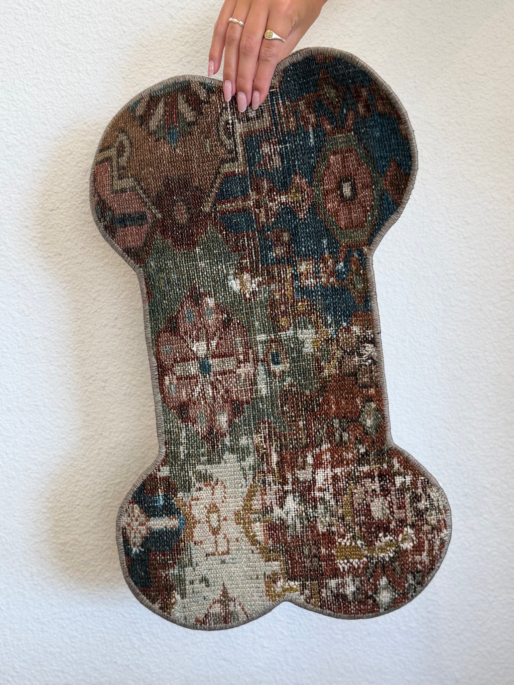 One-of-a-Kind Vintage Turkish Pet Bowl Rug