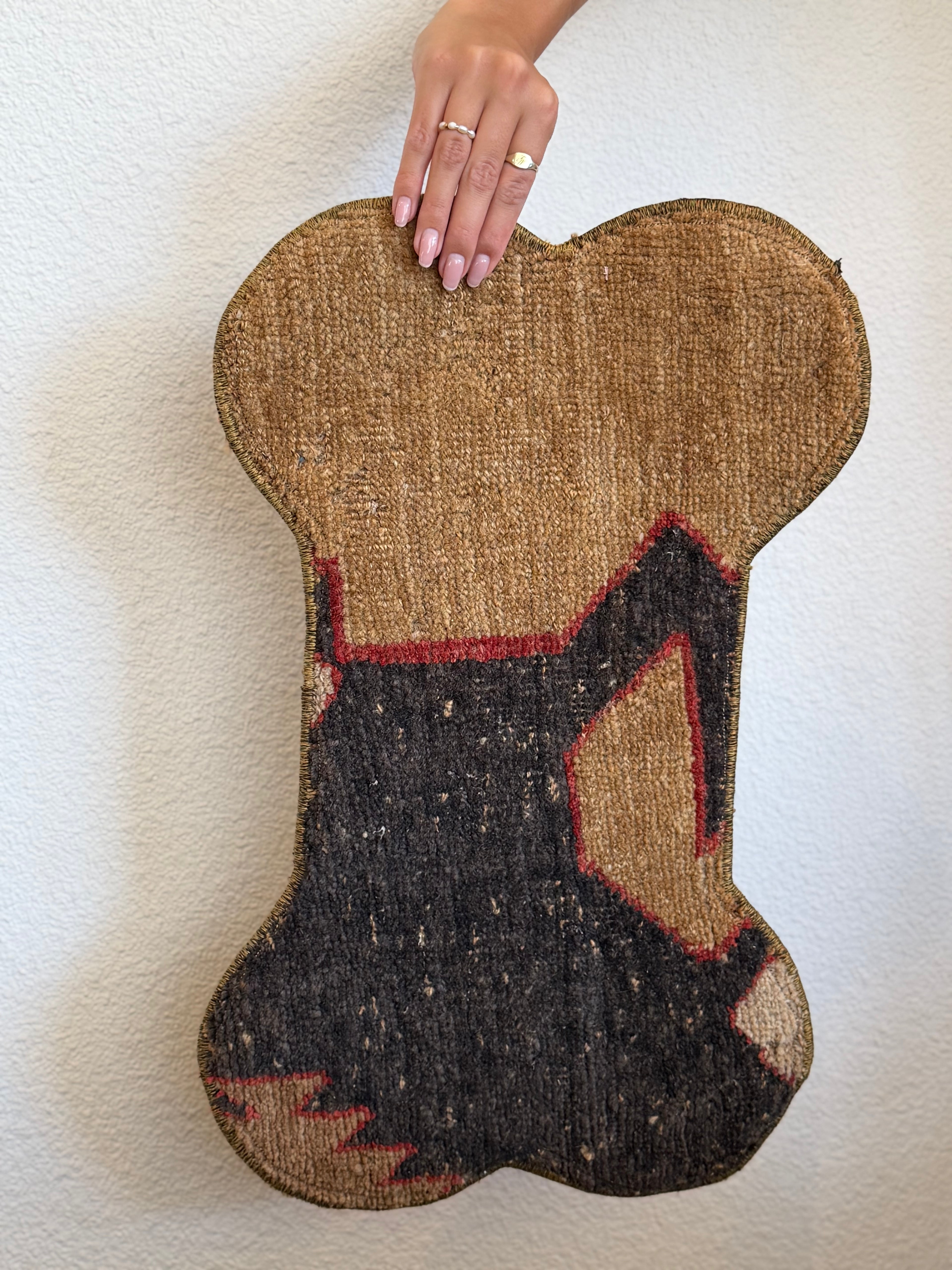One-of-a-Kind Vintage Turkish Pet Bowl Rug