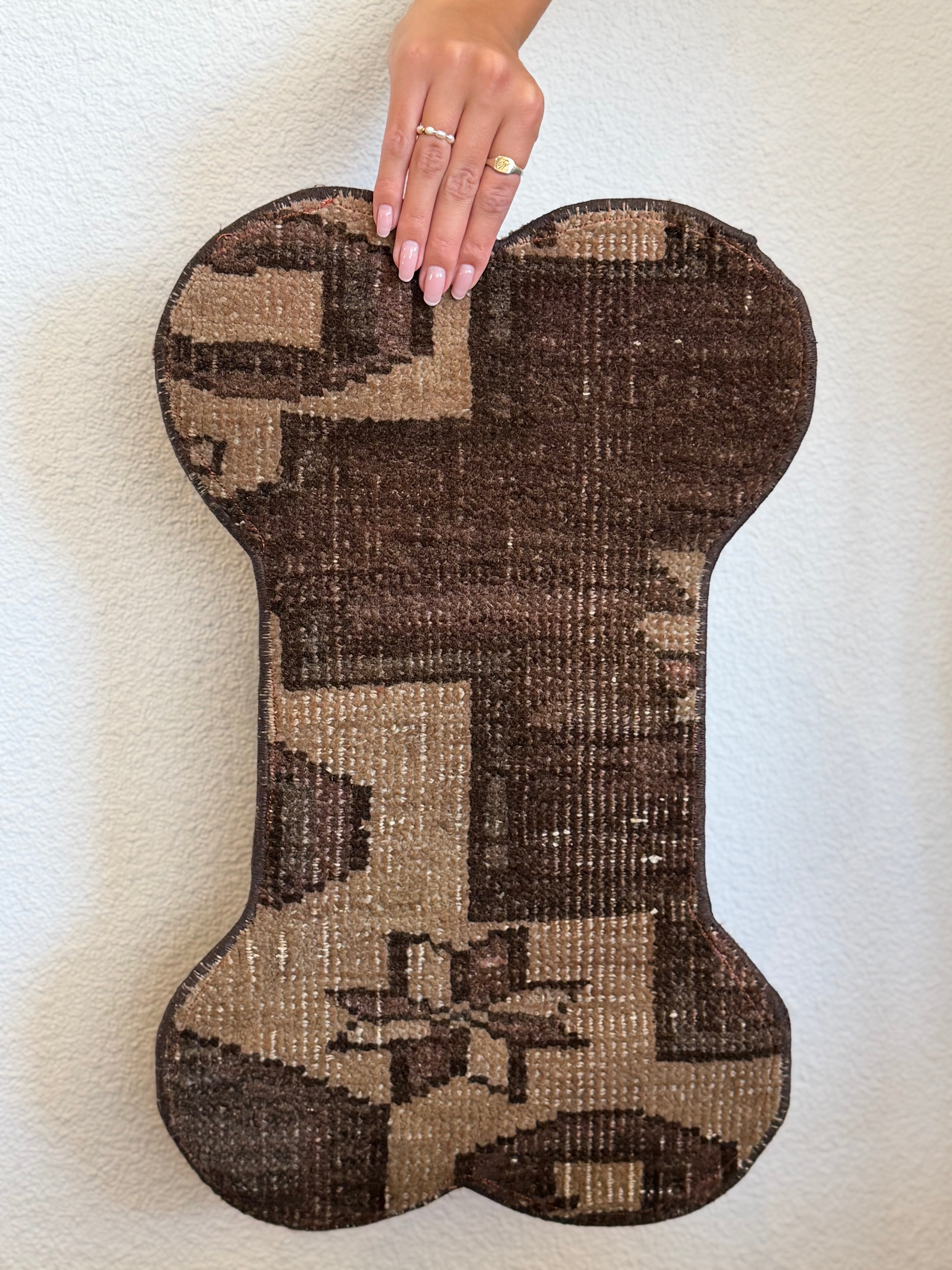 One-of-a-Kind Vintage Turkish Pet Bowl Rug