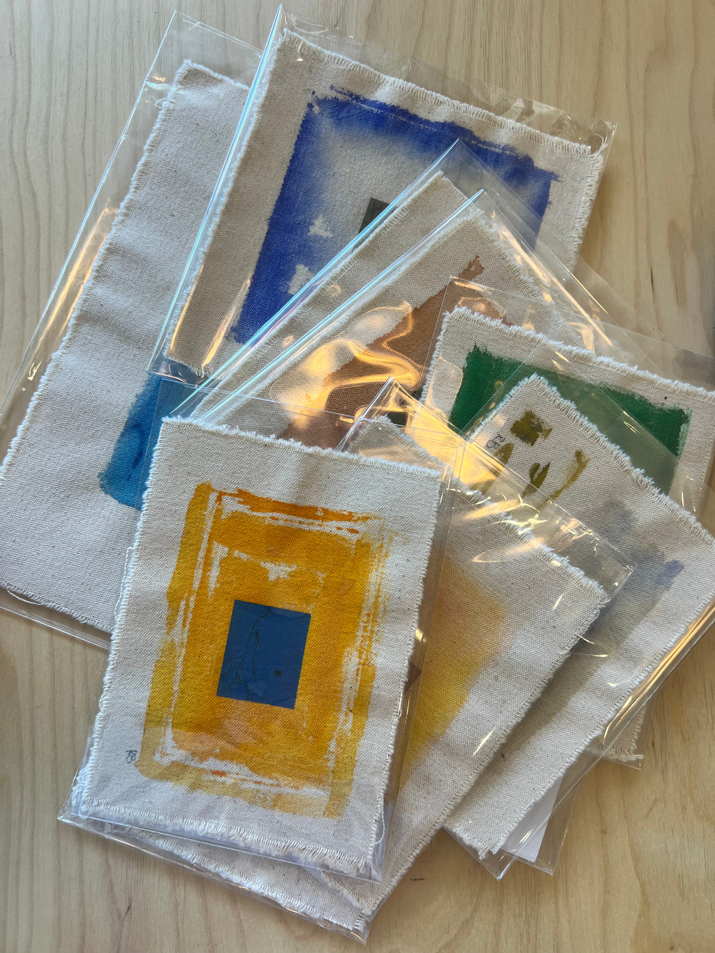 Original Color Studies on Raw Canvas by Rachel Barbera