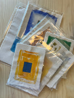 Original Color Studies on Raw Canvas by Rachel Barbera