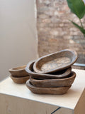 Natural Wooden Carved Bowl, Small