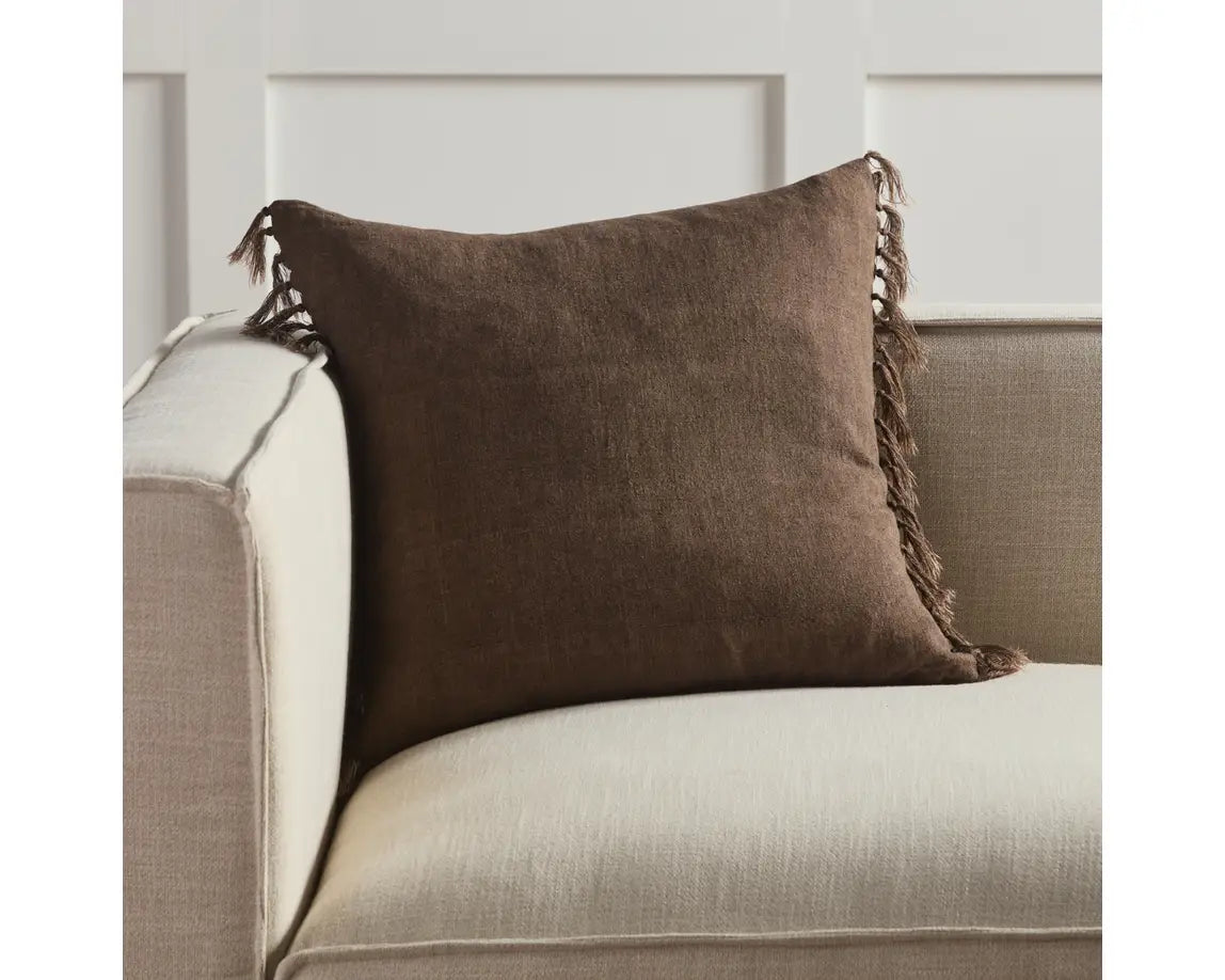 Jemina Linen Pillow - Brown