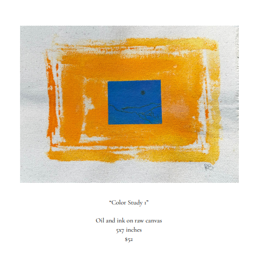 Original Color Studies on Raw Canvas by Rachel Barbera