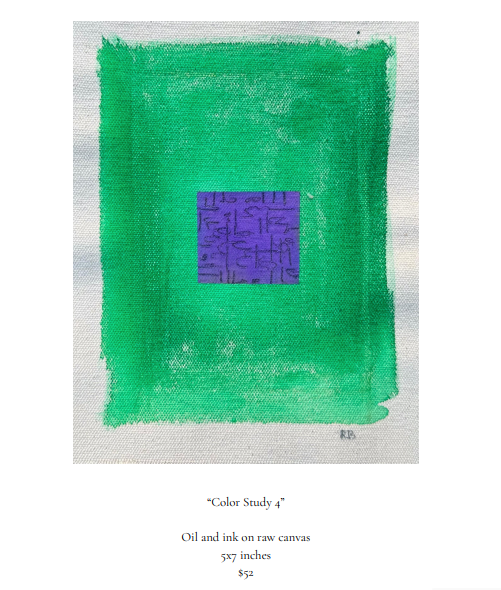 Original Color Studies on Raw Canvas by Rachel Barbera
