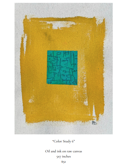 Original Color Studies on Raw Canvas by Rachel Barbera